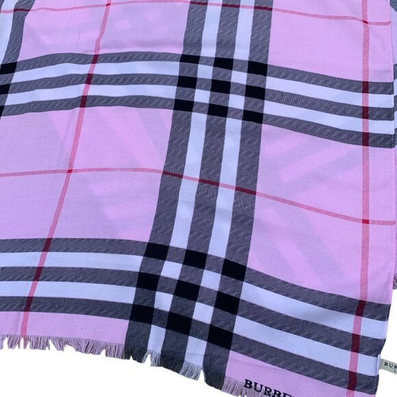 AUTHENTIC Burberry Scarf SuperNova Lightweight Check Scarf Pink - Picture 7 of 7